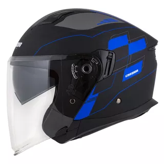 Motorcycle Helmet Cassida Jet Tech RoxoR Matte Black/Blue/Gray/White