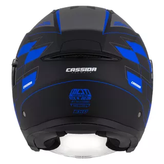 Cassida Jet Tech RoxoR Motorradhelm schwarz matt/blau/grau/weiß