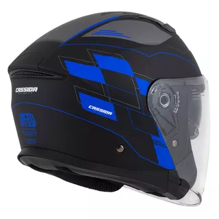 Motorcycle Helmet Cassida Jet Tech RoxoR Matte Black/Blue/Gray/White