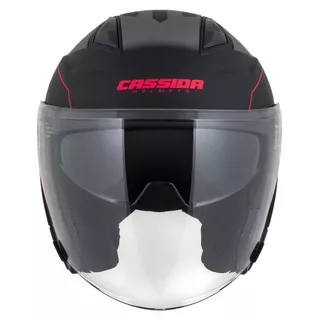 Moto přilba Cassida Jet Tech RoxoR černá matná/červená fluo/šedá - 2.jakost