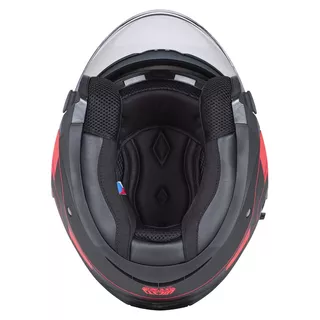 Moto přilba Cassida Jet Tech RoxoR černá matná/červená fluo/šedá - 2.jakost