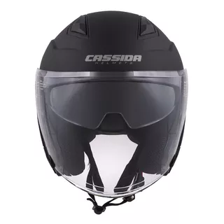 Cassida Jet Tech Schwarz Matt/Graues Logo 2023 Motorradhelm