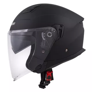 Cassida Jet Tech Schwarz Matt/Graues Logo 2023 Motorradhelm