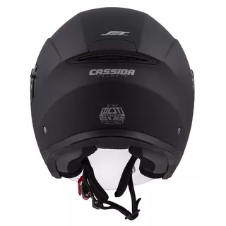 Motorcycle Helmet Cassida Jet Tech Matte Black/Gray Logos 2023