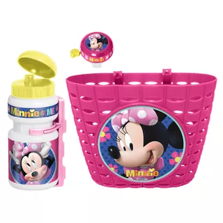 Das Minnie Mouse Fahrrad Set Korbset, Flasche und Fahrradklingel