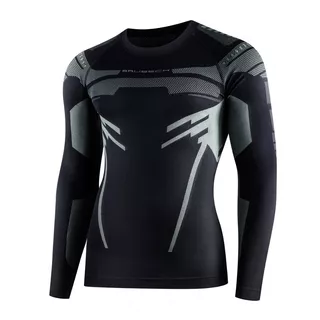 Men’s Long-Sleeved Activewear T-Shirt Bruback Dry - Black/Graphite