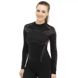 Women’s Long-Sleeved Activewear T-Shirt Brubeck Dry - Black/Graphite