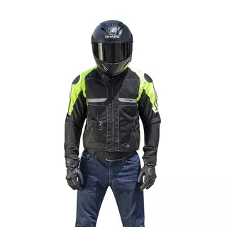 Nyári airbag kabát Helite Vented Hi-Vis - Fekete-Neon Sárga, M