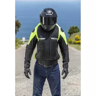 Nyári airbag kabát Helite Vented Hi-Vis - Fekete-Neon Sárga, M