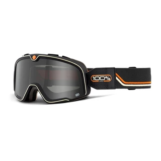 Motocross Goggles 100% Barstow - Caliber Black, Mirror Yellow Plexi - Team Speed Black, Smoke Plexi