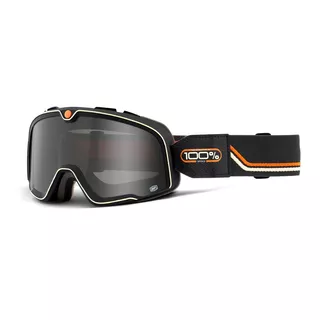 Motocross Goggles 100% Barstow - Caliber Black, Mirror Yellow Plexi - Team Speed Black, Smoke Plexi