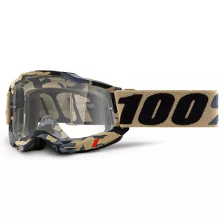 Motocross Goggles 100% Accuri 2 - Tarmac Beige Camo, Clear Plexi