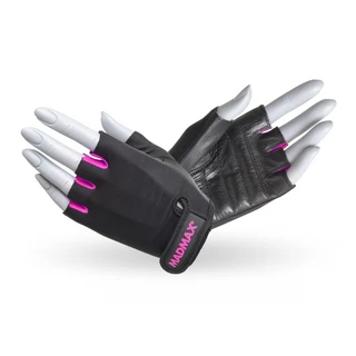 Fitness rukavice MadMax Rainbow - M - čierno-ružová