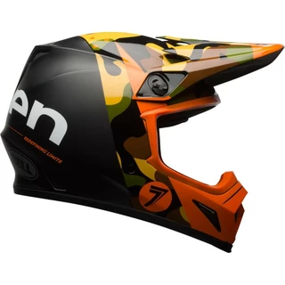 Motocross Helmet BELL MX-9 MIPS - Seven Checkmate Matte Black - Seven Soldier Orange Matte/Gloss
