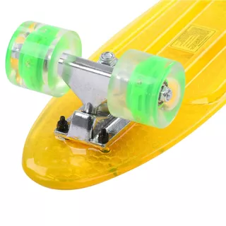 Pennyboard Maronad Retro Transparent W/ Light Up Wheels - White