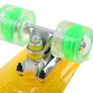 Pennyboard Maronad Retro Transparent W/ Light Up Wheels - Yellow