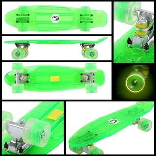 Pennyboard Maronad Retro Transparent W/ Light Up Wheels - Blue