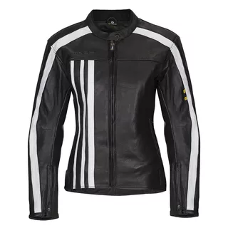 W-TEC NF-1173 Damen Motorrad Lederjacke - schwarz-weiß - schwarz-weiß