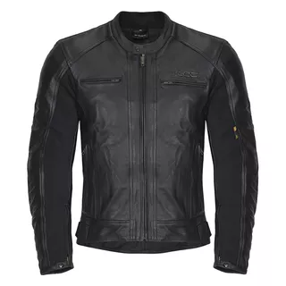 W-TEC NF-1121 Herren Leder-Motorradjacke - schwarz