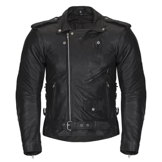 Men’s Leather Moto Jacket W-TEC NF-1127 - Black - Black