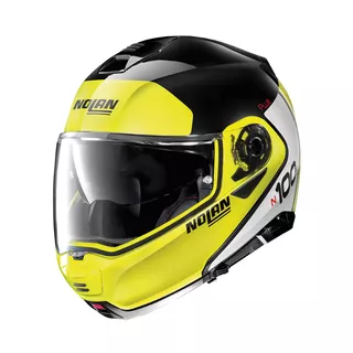 Motorcycle Helmet Nolan N100-5 Plus Distinctive N-Com P/J - Glossy Black-Fluo