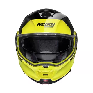 Moto prilba Nolan N100-5 Plus Distinctive N-Com P/J - Glossy Black-Fluo