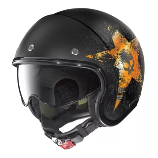 Moto helma Nolan N21 Star Skull - Flat Black-Orange