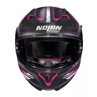 Moto helma Nolan N87 Carnival N-Com - rozbaleno - Flat Black-Purple
