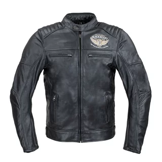 Мъжко кожено мото яке W-TEC Black Heart Wings Leather Jacket - L