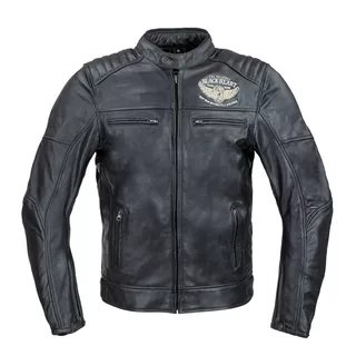 Мъжко кожено мото яке W-TEC Black Heart Wings Leather Jacket