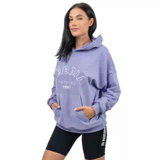 Oversize mikina s kapucňou Nebbia GYM RAT 256 - light purple