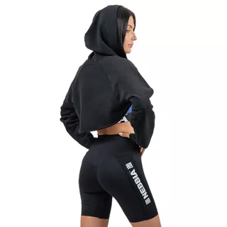 Crop mikina s kapucí Nebbia GYM TIME 259 - Black