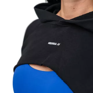 Crop mikina s kapucňou Nebbia GYM TIME 259 - Black