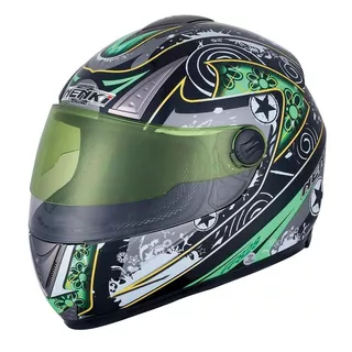 Moto helma NENKI NK-828 - černo-zelená