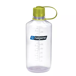 Outdoor Water Bottle NALGENE Narrow Mouth Sustain 1 L - Parrot Green - Clear w/Green Cap