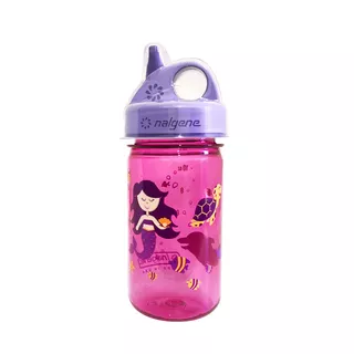 Gyerek kulacs NALGENE Grip'n Gulp 350 ml 2023 - Zöld Trail - Lila Hableány