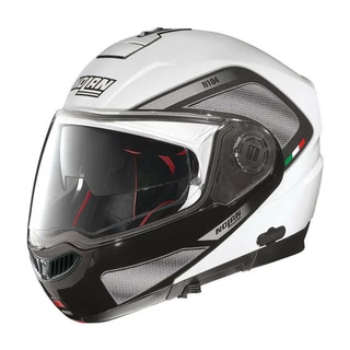 Moto helma Nolan N104 Absolute Tech N-Com - L (59-60) - Metal White