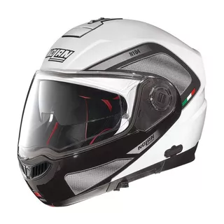 Moto helma Nolan N104 Absolute Tech N-Com - Metal White - Metal White