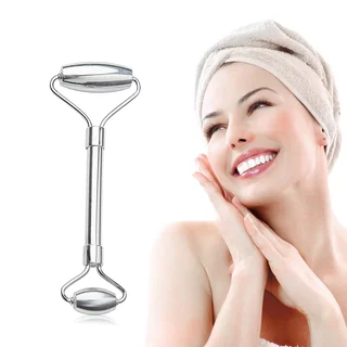 Masážní kovový set Face roller a Gua Sha inSPORTline Comesta Set