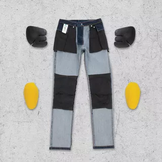 Pánske moto nohavice Oxford Original Approved Jeans CE voľný strih čierna