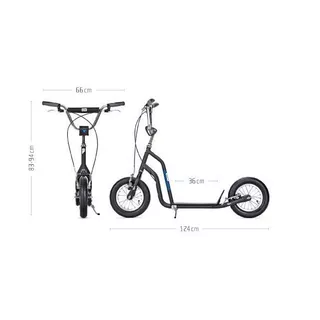 Kolobežka Yedoo Ox  12" V-brake - čierno-strieborná