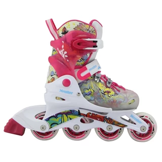 Detské kolieskové korčule X-Roller PW-116 - bielo-ružová