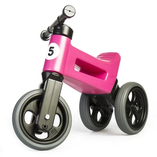 2-in-1 Balance Bike/Tricycle FUNNY WHEELS Rider Sport - Racing Green - Cool Pink