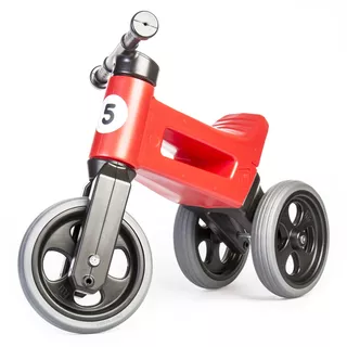 2-in-1 Balance Bike/Tricycle FUNNY WHEELS Rider Sport - Racing Green - Ruby Red