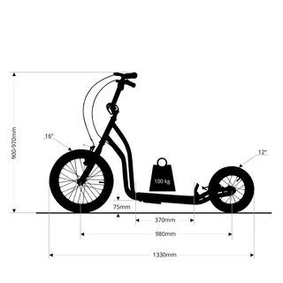 Roller inSPORTline Suter SE fekete-sárga 16/12"