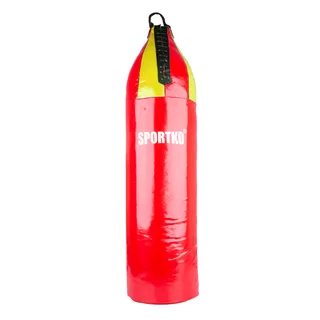 Detské boxovacie vrece SportKO MP7 24x80 cm / 10kg - červeno-žltá