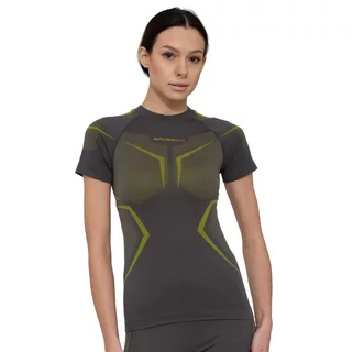 Dámské funkční triko Brubeck Dry s krátkým rukávem SS1465W - Grey/Lime