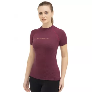 Women’s Short-Sleeved T-Shirt Brubeck 3D Run PRO - Black - Fuchsia