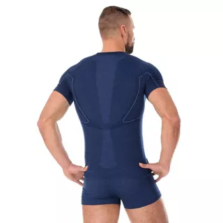 Pánske tričko Brubeck Active Wool s krátkym rukávom - Navy Blue