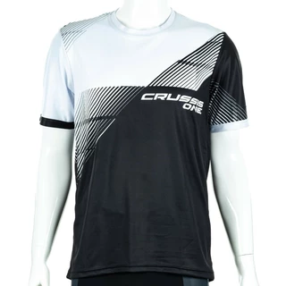 Męska koszulka sportowa z krótkim rękawem Crussis ONE - czarny/biały